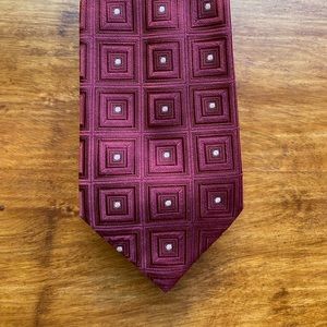 Canali Silk Burgundy White Tie